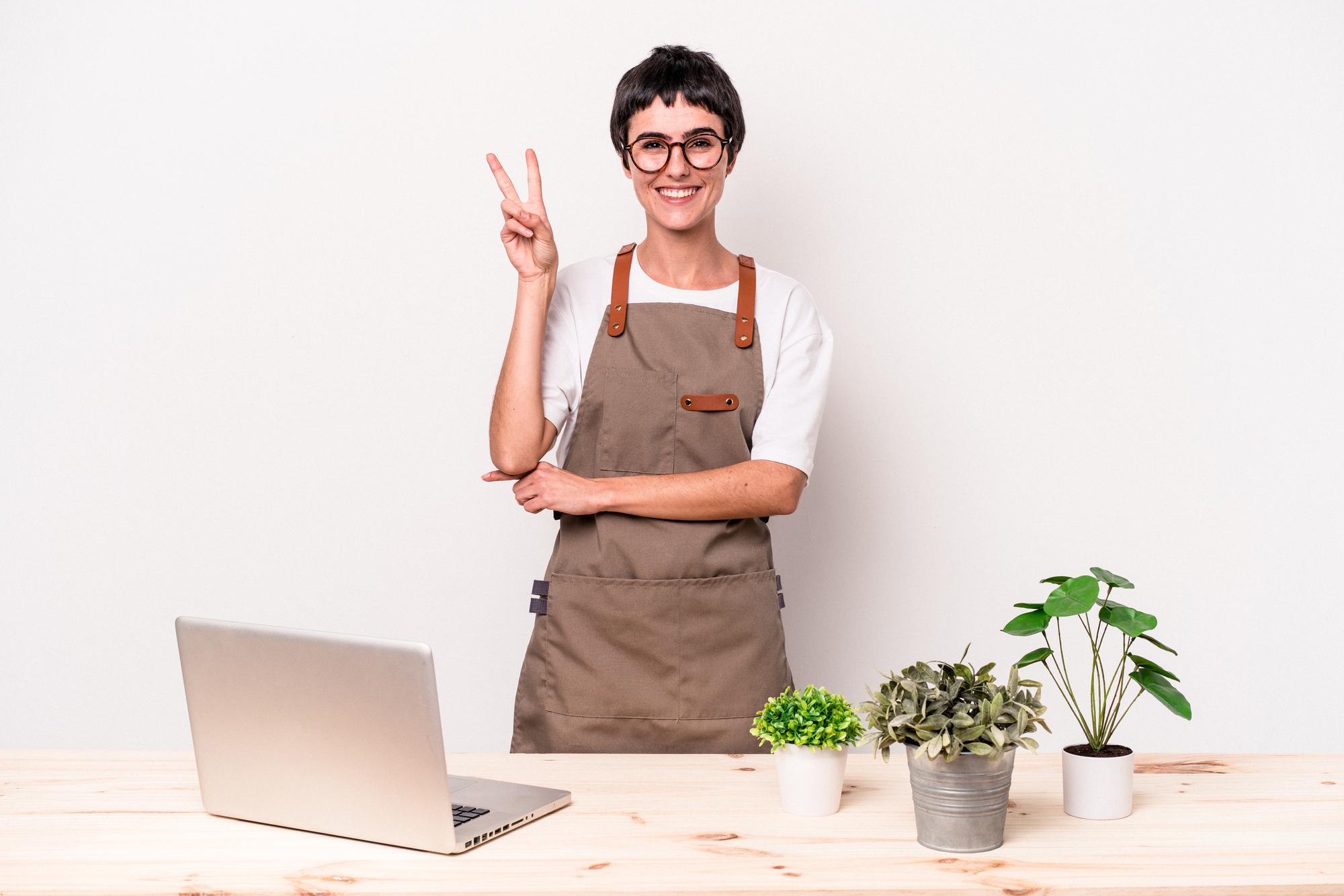 Teacher smiling in kitchen